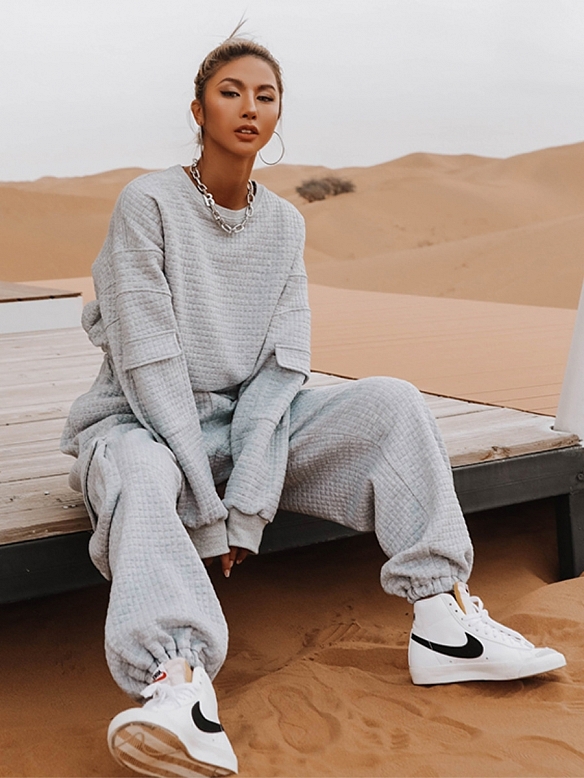 Damen Sport Set Sweatshirt und Sporthose FA023