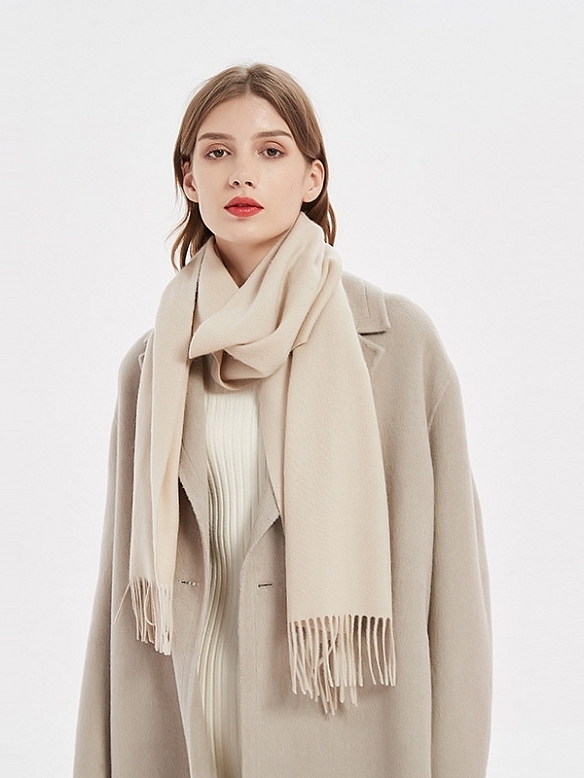 Damen Kaschmirschal mit Fransen AF001