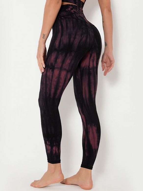 Damen High Waist Shaping-Tights Leggings mit Batikmuster FH196