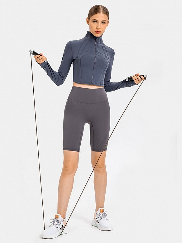 Damen Cropped Sportjacke Kurze Sportjacke FT033