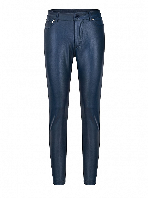 Damen Skinny High Waist Leggings aus Lederimitat FH212