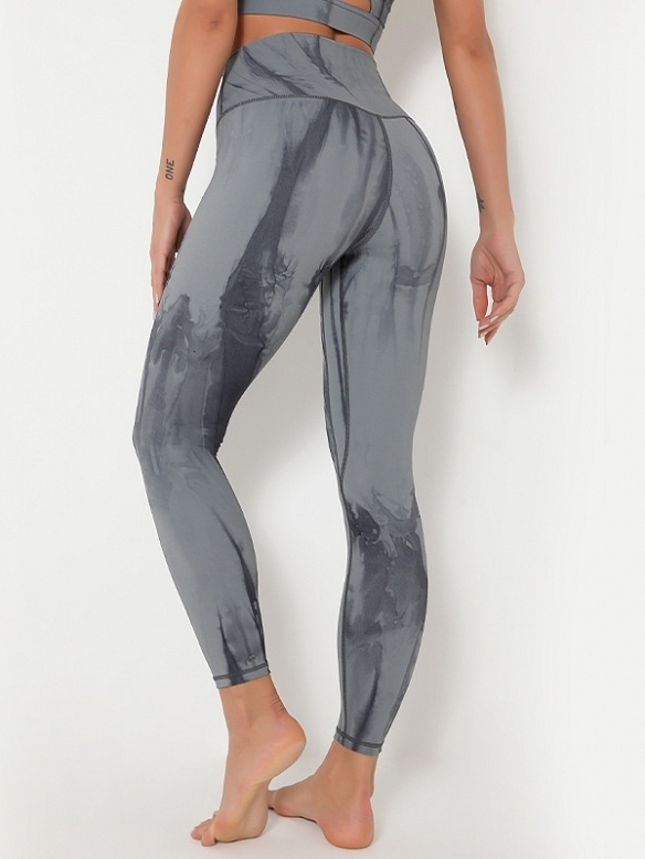 Damen High Waist Shaping-Tights Leggings mit Batikmuster FH196