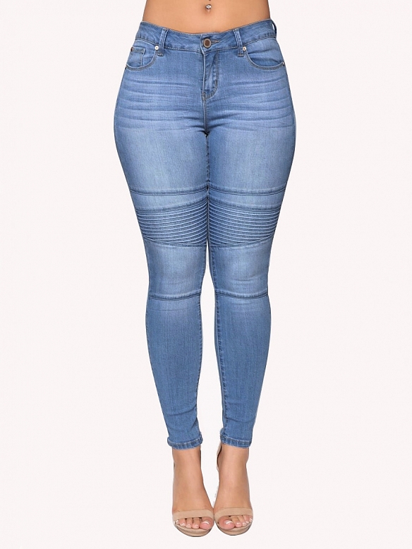 Damen Hohe elastische Skinny Regular Jeans FH134