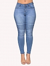 Damen Hohe elastische Skinny Regular Jeans FH134