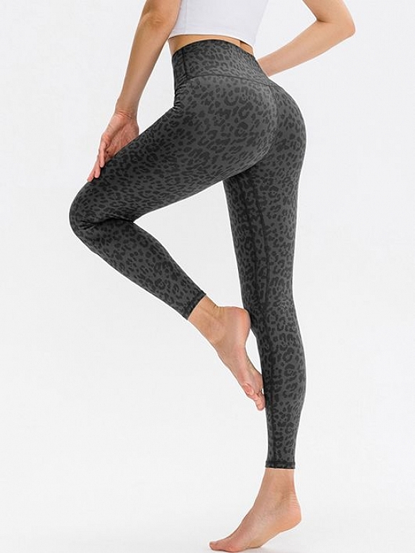 Damen Leopard High Waist Hohe elastische Tights FH017