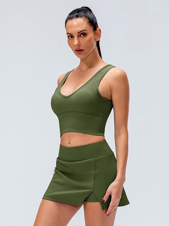 Damen Sport-Set Sport-BH und Tennis Hosenrock FA026