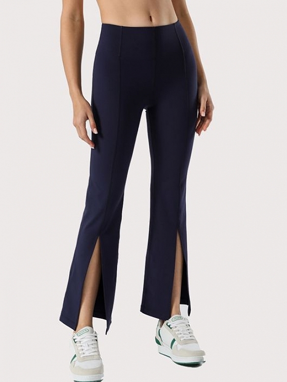 Damen High Waist Ausgestellte Sporthose mit Schlitzen FH033