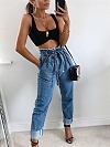 Damen Jeans mit hoher Taille und geradem Beinschnitt FH173