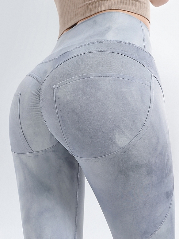 Damen Batik High Waist Push Up Sporttights FH125