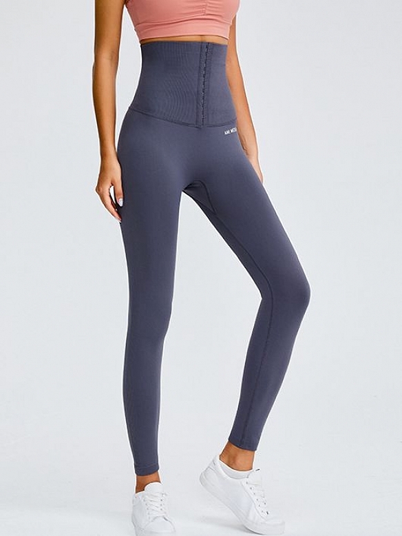Damen High Wait Shaping-Sporttights mit Haken-Reihen FH044