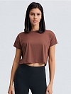 Damen Cropped Sportshirt Kurzes T-Shirt FT026