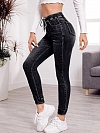 Damen Skinny High Jeans mit Kordelzug FH096