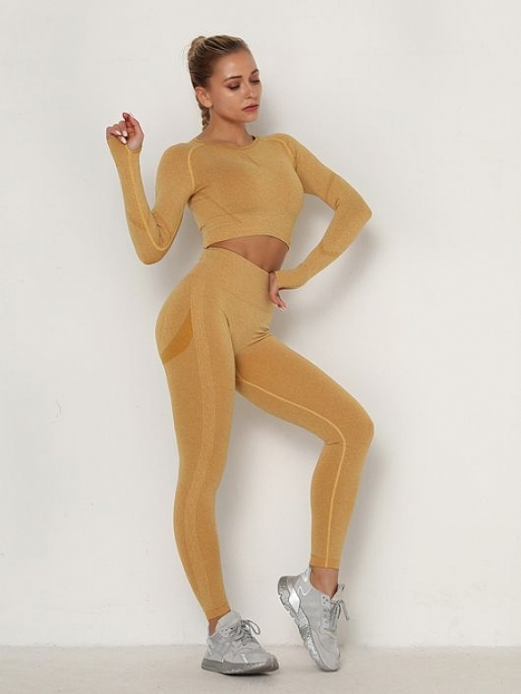 Damen Nahtlose Yoga-Set Sportanzug FA006