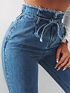 Damen Jeans mit hoher Taille und geradem Beinschnitt FH173