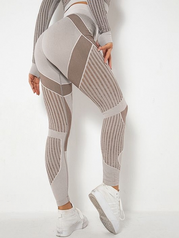 Damen Nahtlose Schnelltrocknende Gestrickte Leggings Sporttights FH034