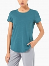 Damen Hohe elastische Sporttop T-shirt FT014