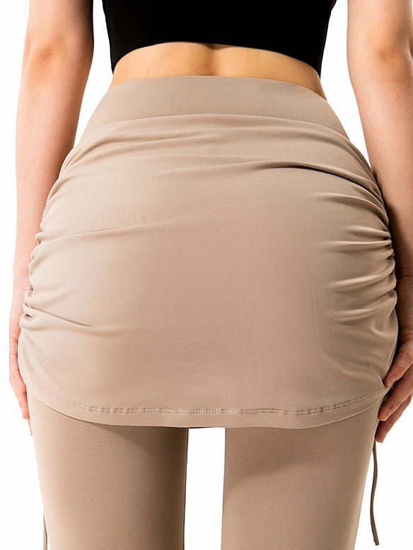 Damen Zweilagige High Waist Leggings mit Rock FH220