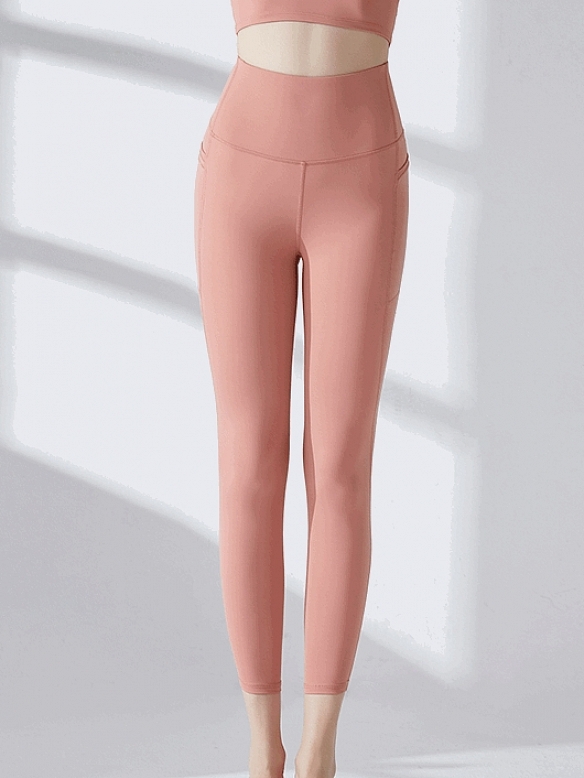 Damen High Waist Leggings Sporttights mit Meshdetails FH037