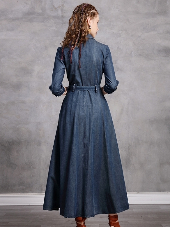 Damen Vintage Denimkleid FK001