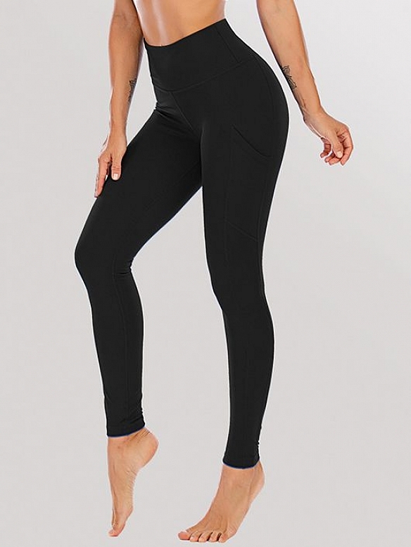 Damen Atmungsaktive Schnelltrocknende Shaping-Tights mit Taschen FH001